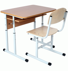 Комплект стіл учнівський 1-місний з полицею, №4-6 + стілець Т-подібний, №4-6