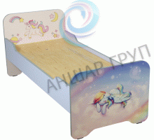 Ліжко дитяче з заокругленими бильцями з фотодруком, без матрацу