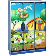 Шафа дитяча 3-місна з фігурними дверима з фотодруком 