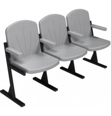 Крісло для актового залу м'яке 3-місне (шкірзамінник)