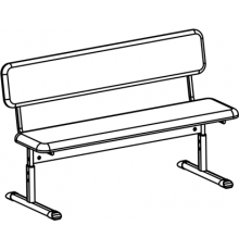 Лава з спинкою 2-місна регульована по висоті напівм’яка №4-6