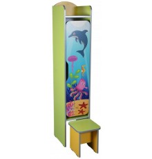Шафа дитяча 1-місна для роздягальні, з лавкою, з фотодруком 