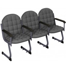 Крісло для актового залу м'яке 3-місне (тканина)