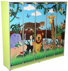 Шафа дитяча 5-місна для роздягальні з фотодруком 