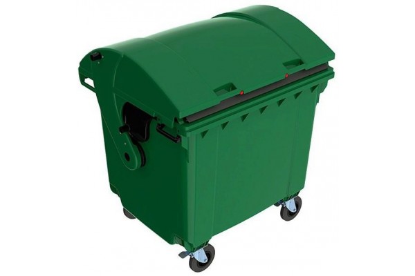 Пластиковий контейнер для сміття SULO на 1100 л: Зеленый с сферической крышей