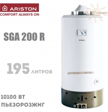 SGA 200 R Арістон Накопичувальний газовий водонагрівач Відкрита камера згорання Природна тяга 195 літрів Італія
