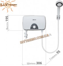 Проточний водонагрівач електричний Ivory IV202 SB 7.0 kW Комплектація: скоба, душ, шланг Потужність 7 кВт Малайзія