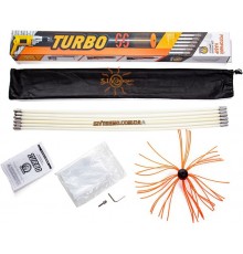 Набір для чищення димоходу «Savent TURBO» (6 ручок, нейлонова щітка 450 мм, перехідник, ключ, плівка, інструкція)