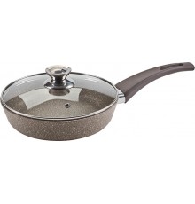 Сковорода з гранітним покриттям та скляною кришкою 22 см