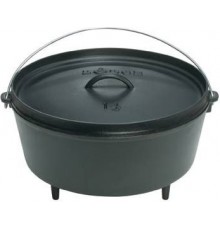 Котел-казан з кришкою 10 л, на трьох ніжках чавунний професійний Lodge діаметр 360 х 100 мм