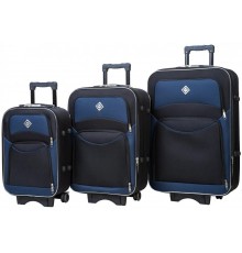 Валіза Bonro Style комплект 3 штуки чорно-т. синій