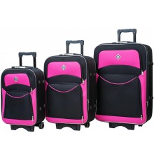 Валіза Bonro Style комплект 3 штуки чорно-рожевий