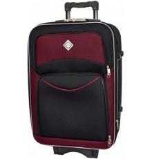 Текстильна валіза Bonro Style (середня) чорно-вишнева