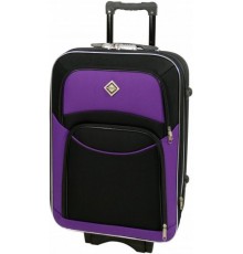 Текстильна валіза Bonro Style (середня) чорно-т. фіолетова