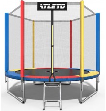 Батут Atleto 252 см з сіткою multikolor