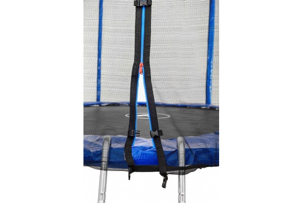 Батут Atleto 183 см з подвійними ногами з сіткою + драбинка синій