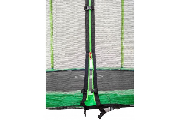 Батут Atleto 183 см з подвійними ногами з сіткою + драбинка зелений
