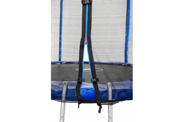 Батут Atleto 252 см з подвійними ногами з сіткою синій