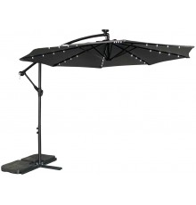 Парасоля садова з підсвіткою LED сіра Bonro B-7012LP (3м) *8 С