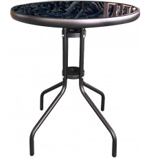 Стіл скляний садовий для тераси Bonro B-60 чорний