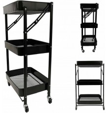 Стелаж етажерка з полицями на колесах Bonro B-233 чорний