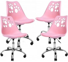 Крісло офісне, комп'ютерне рожеве комплект 4шт Bonro B-881