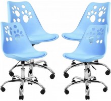 Крісло офісне, комп'ютерне голубе комплект 4 шт Bonro B-881