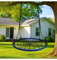 Гойдалка-гніздо кругла дитяча 100 см Spoko SP-2C садова підвісна для вулиці чорно-синя