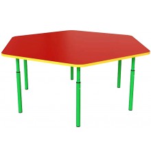 Дитячий стіл шестигранний регульований по висоті Ø22 до Ø27