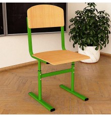 Стілець для школи Кадет НУШ Т-подібний регульований по висоті на круглій трубі гнута фанера