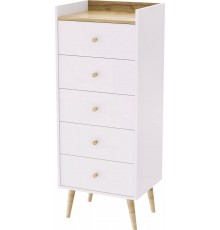 Комод Art in Head 5 скандинавський Asgard 500x1265x400 Білий діамант/Дуб крафт золотий (AG04011200000)