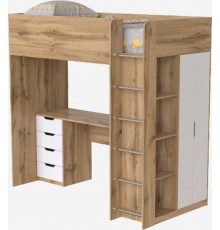 Ліжко-горище дитяче Art in Head Binky ДЮС33 1932x1800x1000 Дуб крафт золотий та Білий супермат (МДФ) (BK03120020000)