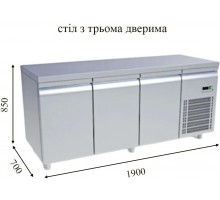 TR-187-B Морозильний стіл трьохдверний Artsteel Греція