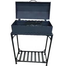 Мангал-барбекю (4мм) з дровницею на 10 шампурів МН-100.01