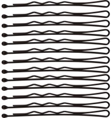 Невидимки для волосся SPL, фрезерні з однією кулькою, коричневі (5.5 см/24 шт) 3021-0055