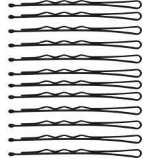 Невидимки для волосся SPL, фрезерні з однією кулькою, чорні (6 см/24 шт) 3020-0060
