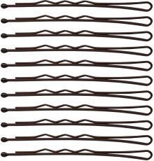 Невидимки для волосся SPL, фрезерні з однією кулькою, коричневі (6 см/24 шт) 3021-0060