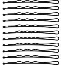 Невидимки для волосся SPL, фрезерні з однією кулькою, чорні (5.5 см/24 шт) 3020-0055