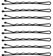 Невидимки для волосся SPL, фрезерні з двома кульками, чорні (5.5 см/24 шт) 3010-0055