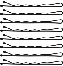 Невидимки для волосся SPL, фрезерні з двома кульками, чорні (6 см/24 шт) 3010-0060