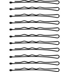 Невидимки для волосся SPL, фрезерні з однією кулькою, чорні (5 см/24 шт) 3020-0050