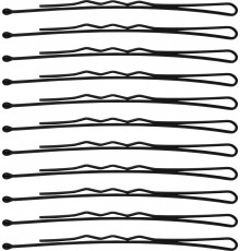 Невидимки для волосся SPL, фрезерні з однією кулькою, чорні (7 см/24 шт) 3020-0070