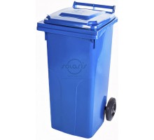 КУ-120-син - Контейнер для сміття вуличний на колесах з кришкою синій, 120 л