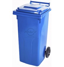 КУ-120-син - Контейнер для сміття вуличний на колесах з кришкою синій, 120 л