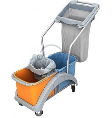 TS2-0019 - Візок з віджиманням для KLIK Kombi, 2 відра 20 л, рамка з пакетом для сміття на 60л