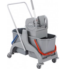 Візок з пласт. рамою: 2 відра 18 л., сірі, прес для віджиму