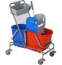 Візок з металевою рамою: 2 відра 25 л., прес для віджиму, кошик