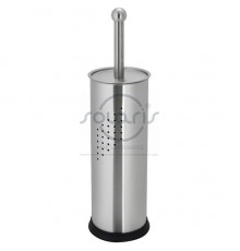 79 - Щітка для унітазу з нержавіючої сталі, циліндрична, закрита, з отворами і пластиковою основою