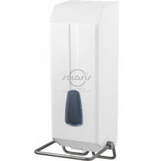 736w - Дозатор рідкого мила ліктьовий пластиковий білий, 1,2 л.