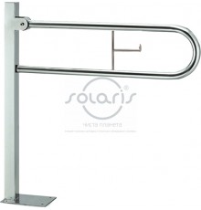 Поручень підлоговий, підйомний, з тримачем рулонів туалетного паперу